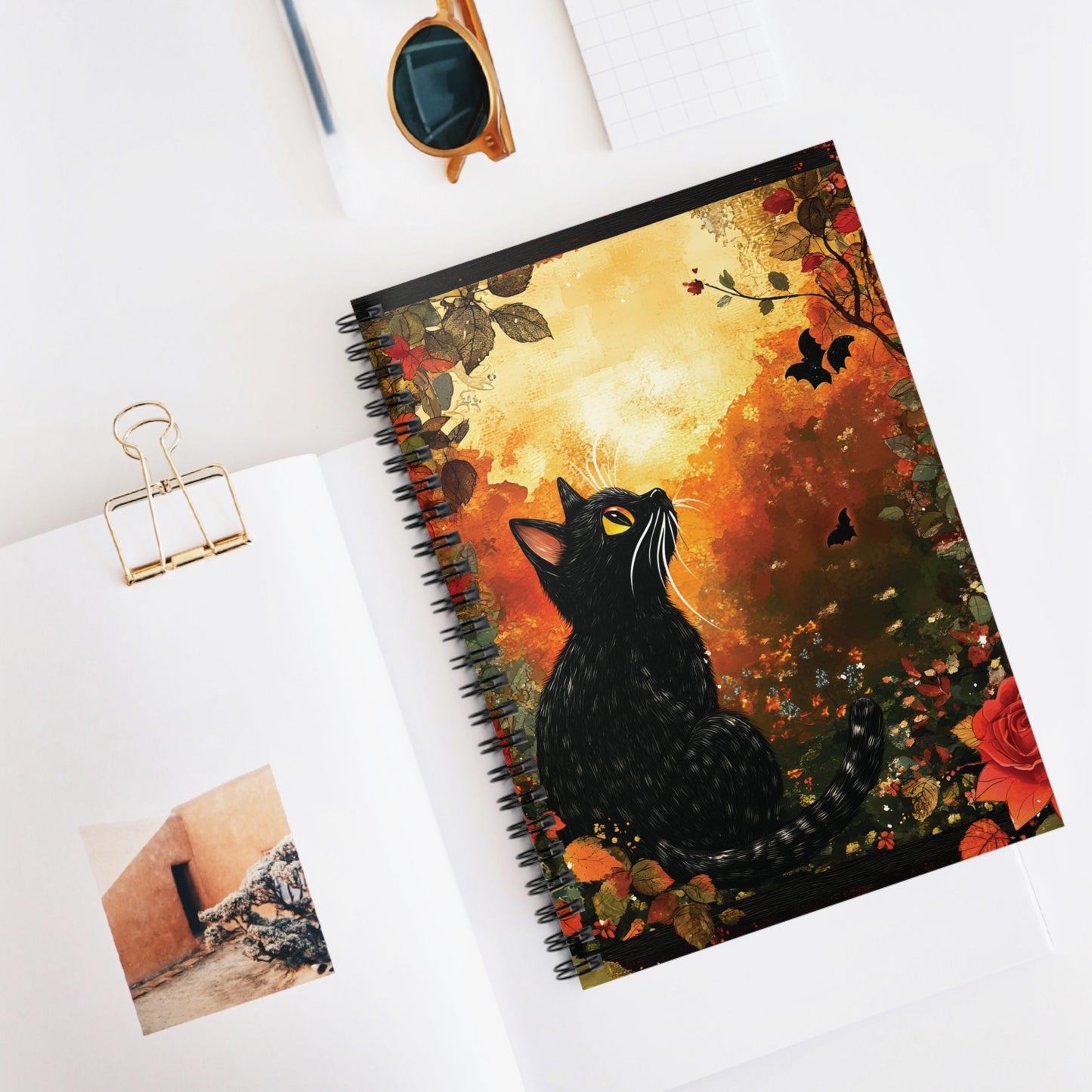 Autumn Cat Spiral Notebook – Capture Your Thoughts with a Touch of Magic