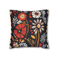 Boho Chic Floral Pillow Cover – Bold Indoor Decor | Spun Polyester Square Pillowcase | Decorative floral pillow