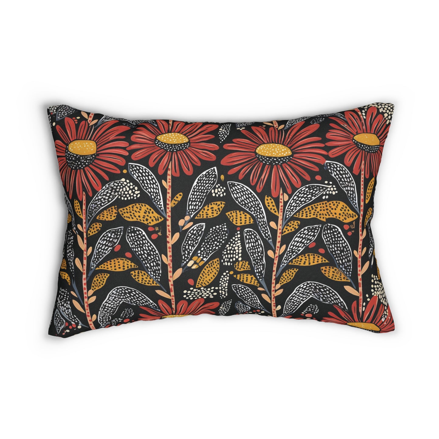 Autumn Floral Lumbar Pillow – Add Warmth and Comfort to Your Space | Spun Polyester Lumbar Pillow