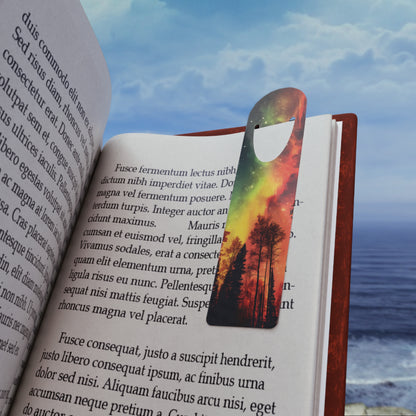 Enchanting Northern Lights Forest Bookmark – A Celestial Journey for Every Book Lover!