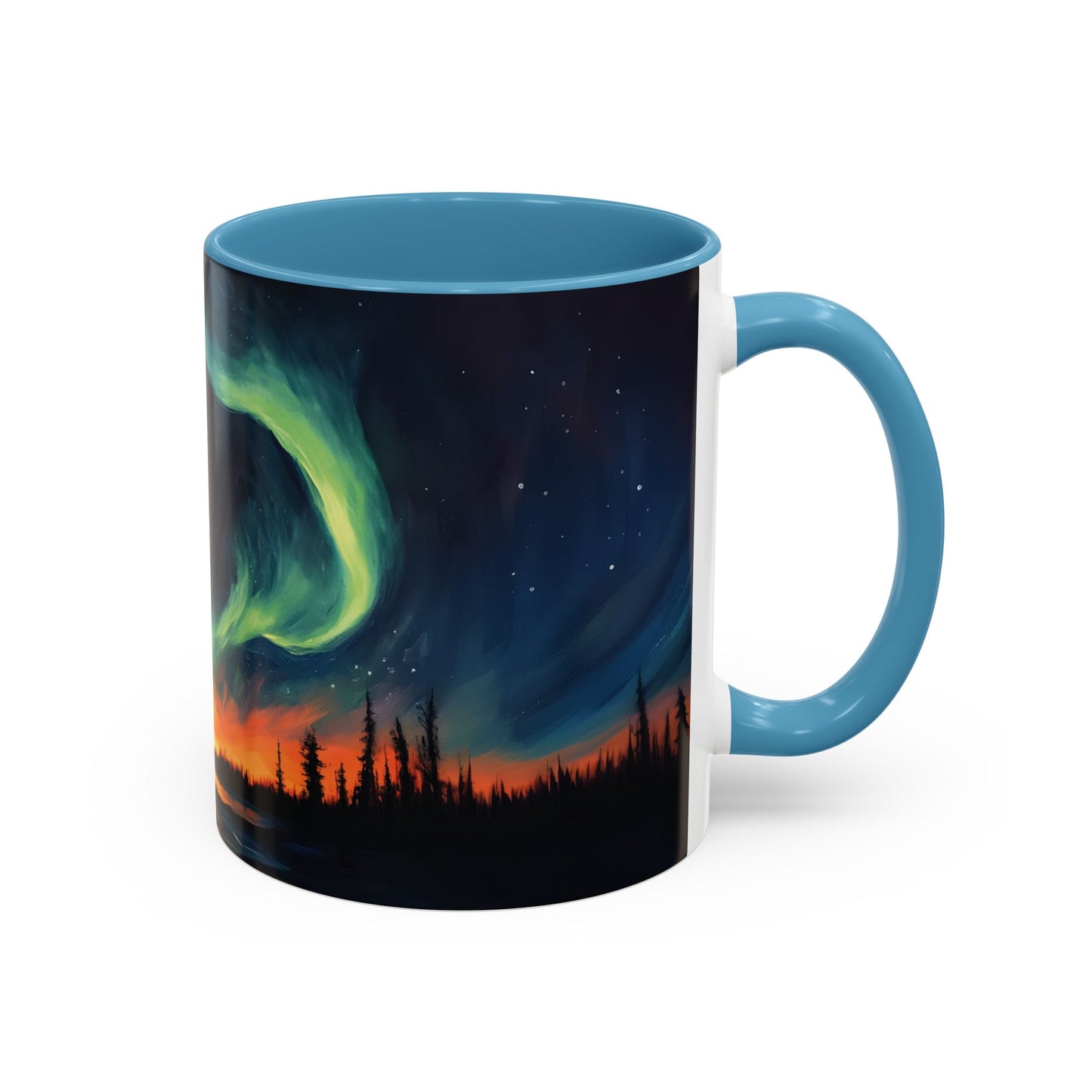 Aurora Borealis Accent Mug | Northern Lights Landscape Mug