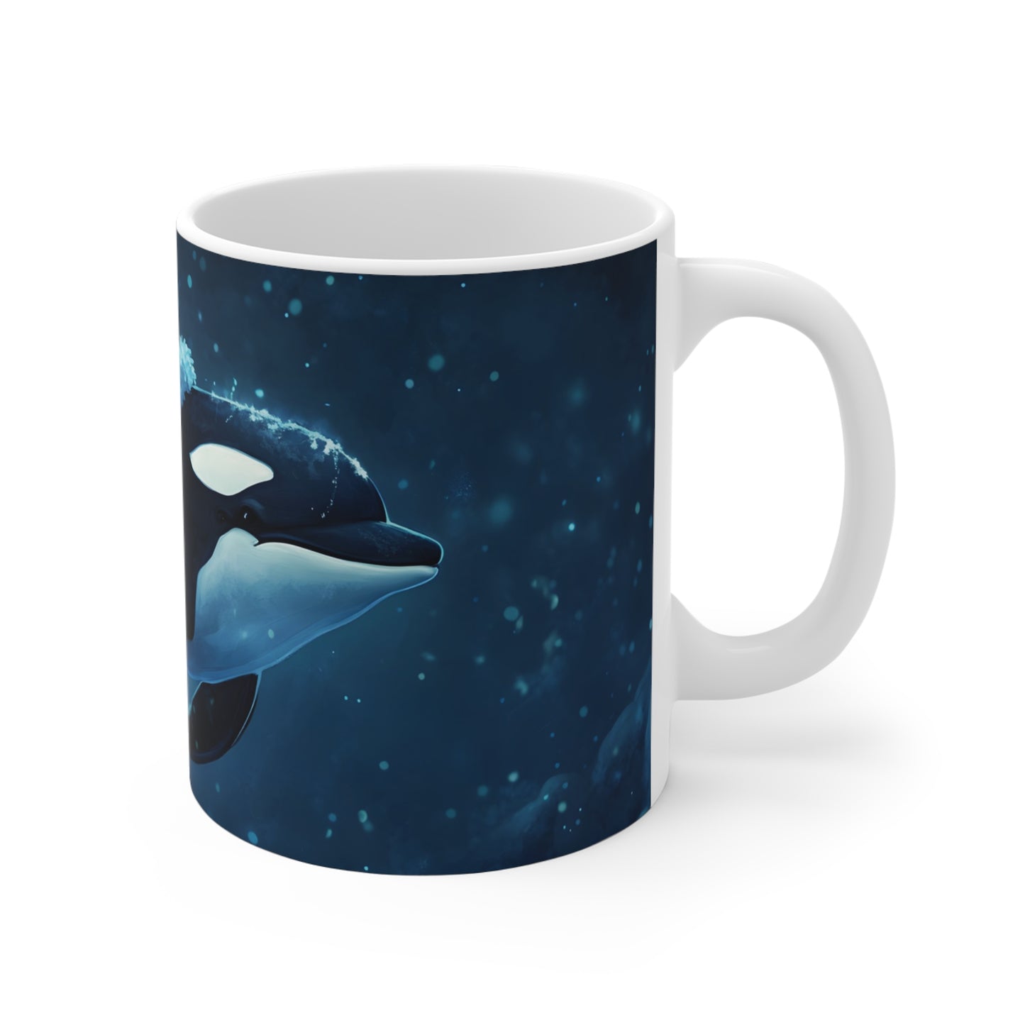 Orca Christmas Mug, Orca Holiday Mug, Killer Whale Mug, Orca Gift Idea, Mug 11oz