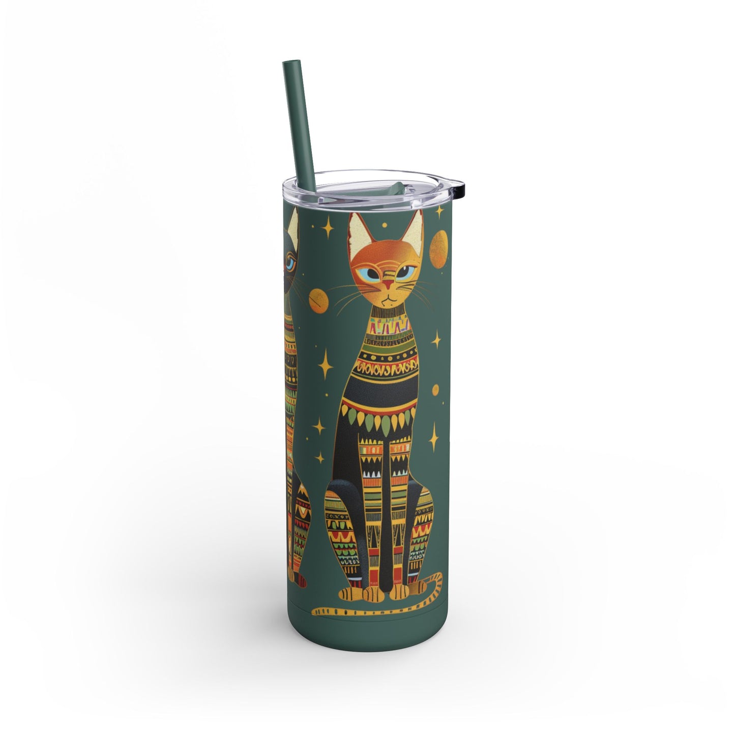 Hot and Cold Drink Tumbler | Artistic Cat Print Tumbler | Travel Coffee Mug | Cat Lover Gift