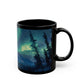 Enchanting Aurora Borealis Black Ceramic Mug | Northern Lights Mug