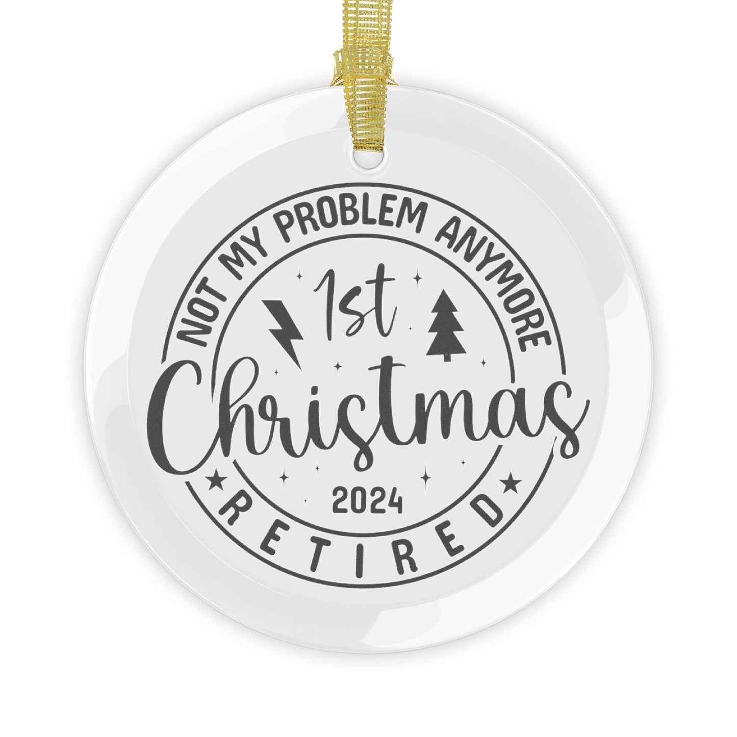 First Christmas Retired 2024 Ornament, Fun Holiday Keepsake for New Retirees! First Christmas Retired Glass Ornaments