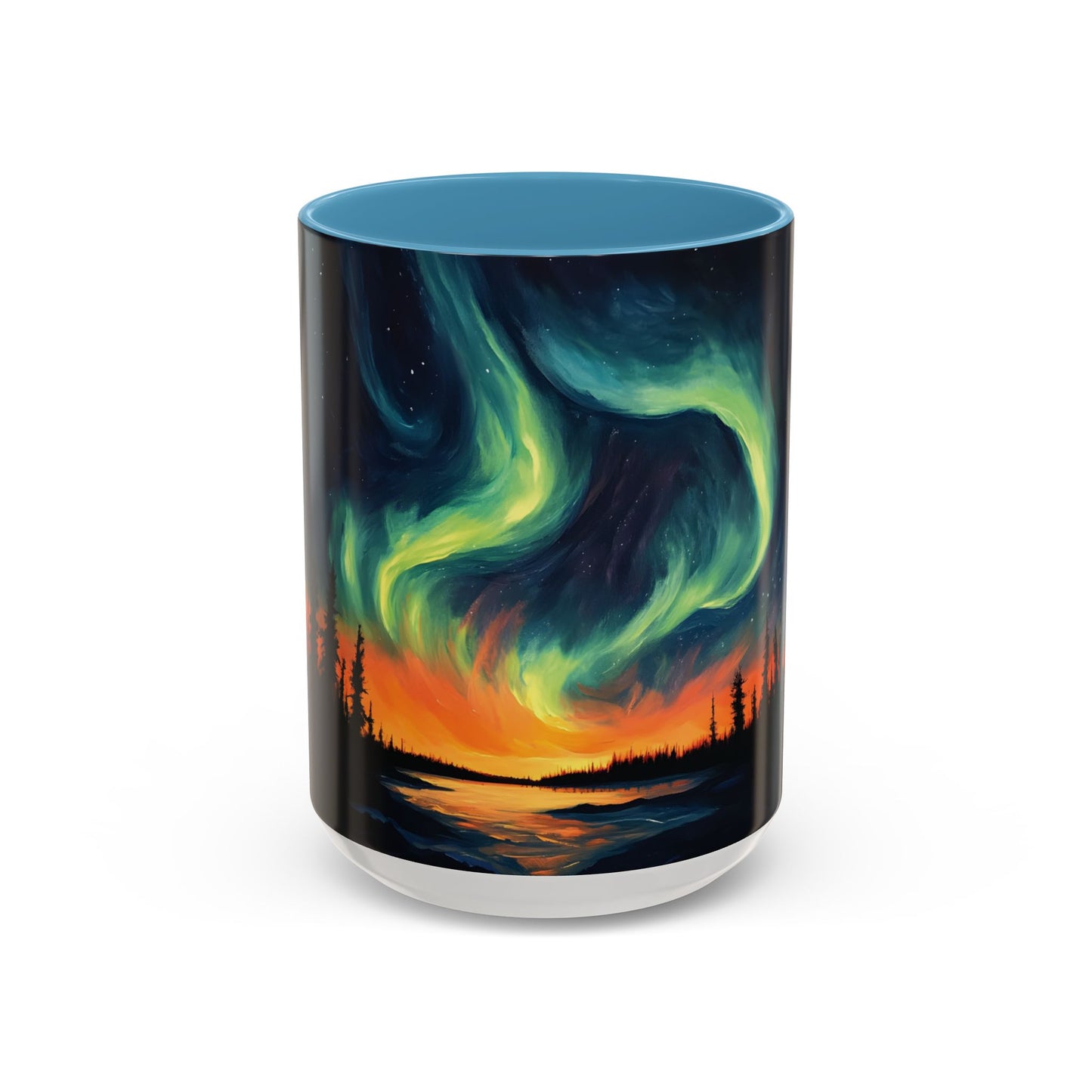 Aurora Borealis Accent Mug | Northern Lights Landscape Mug