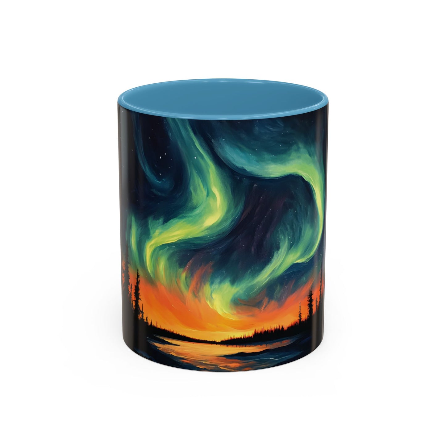 Aurora Borealis Accent Mug | Northern Lights Landscape Mug