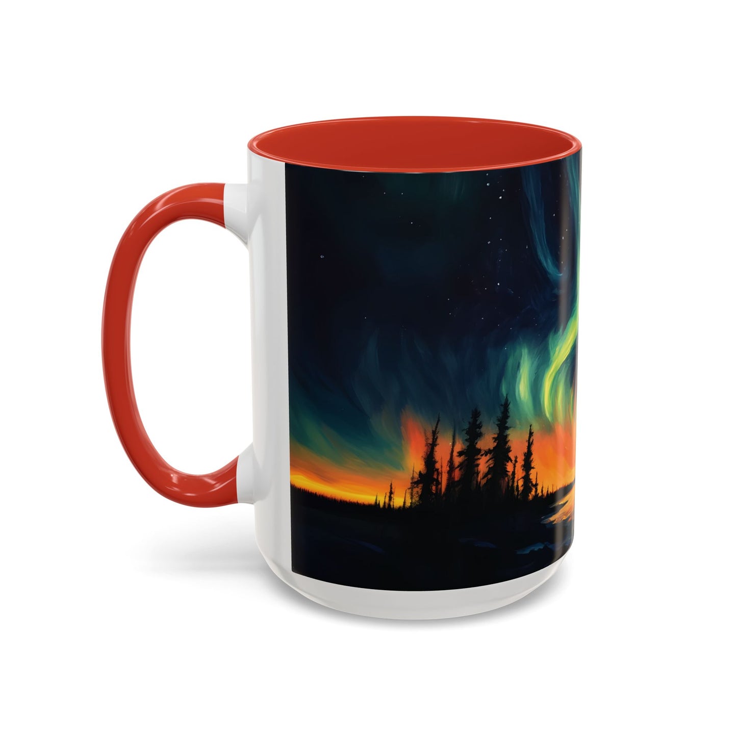 Aurora Borealis Accent Mug | Northern Lights Landscape Mug