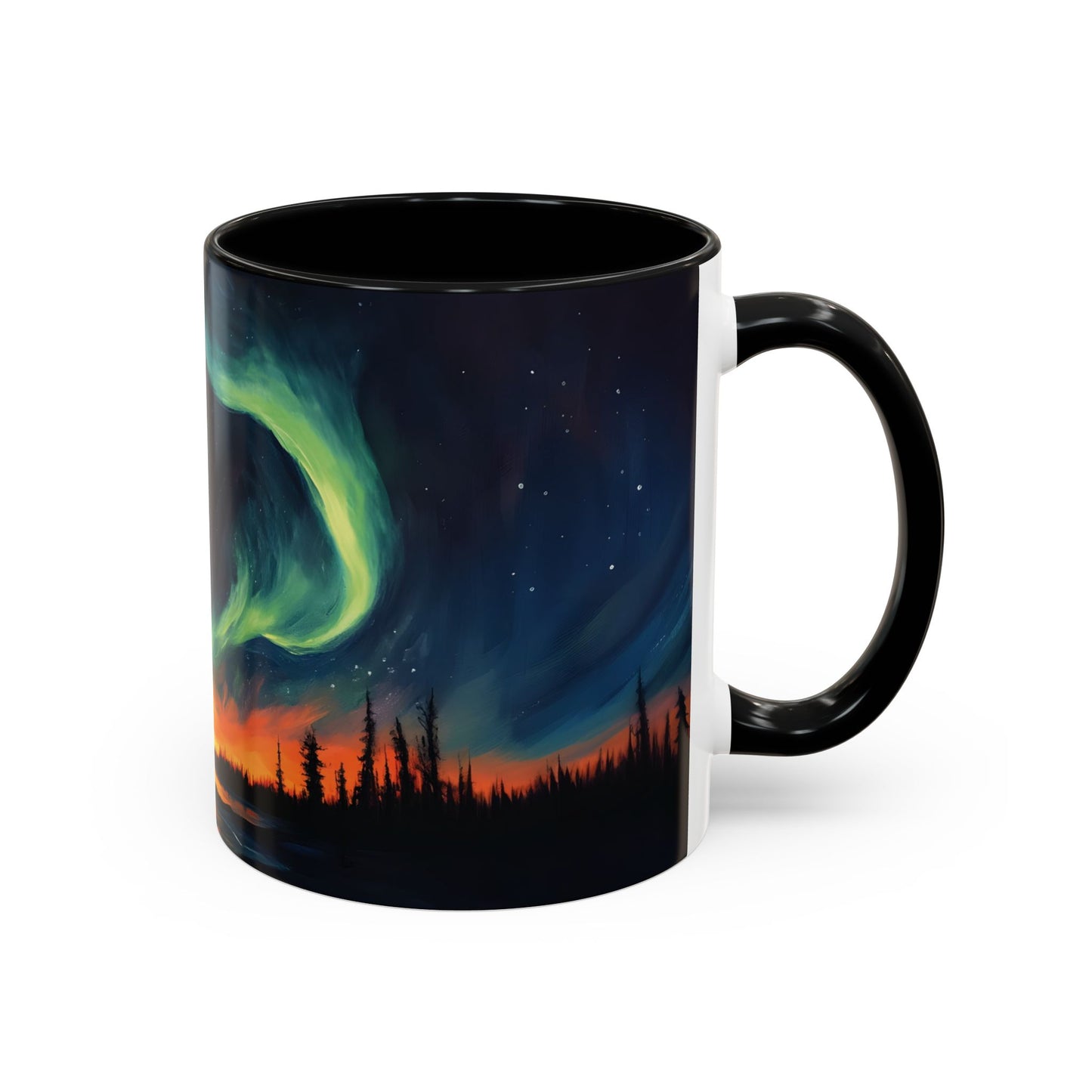 Aurora Borealis Accent Mug | Northern Lights Landscape Mug