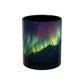 Illuminate Your Mornings: Northern Lights Accented Ceramic Mug 11, 15oz