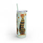 Hot and Cold Drink Tumbler | Artistic Cat Print Tumbler | Travel Coffee Mug | Cat Lover Gift