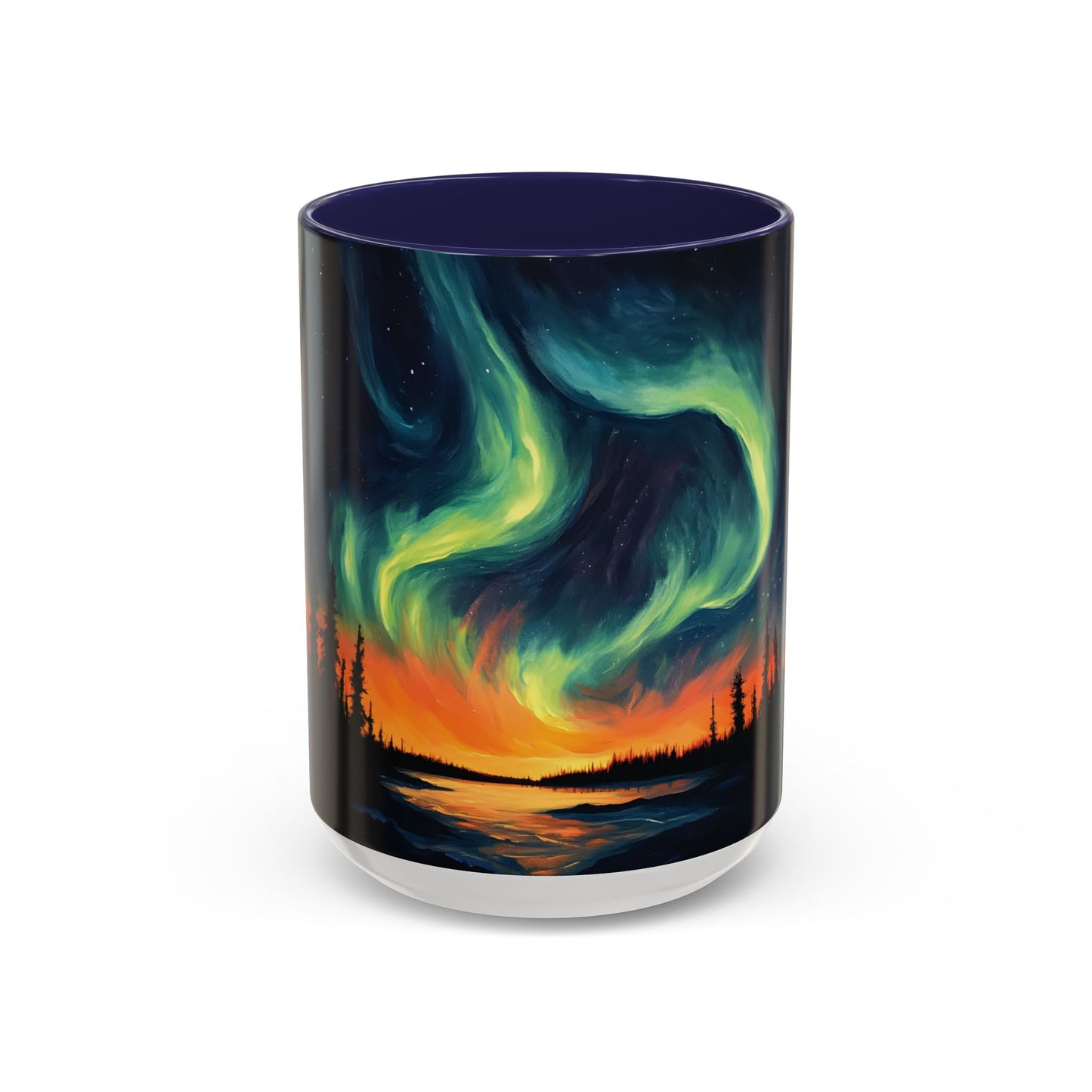 Aurora Borealis Accent Mug | Northern Lights Landscape Mug