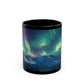 Enchanting Aurora Borealis Black Ceramic Mug | Northern Lights Mug