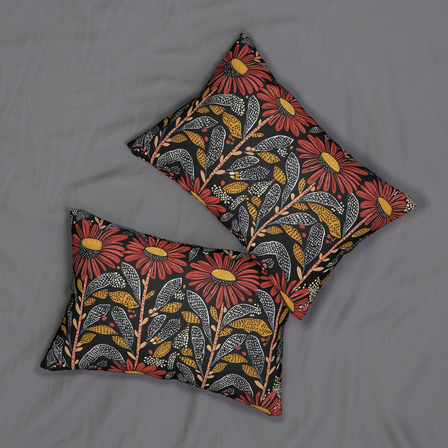 Autumn Floral Lumbar Pillow – Add Warmth and Comfort to Your Space | Spun Polyester Lumbar Pillow