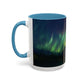 Illuminate Your Mornings: Northern Lights Accented Ceramic Mug 11, 15oz