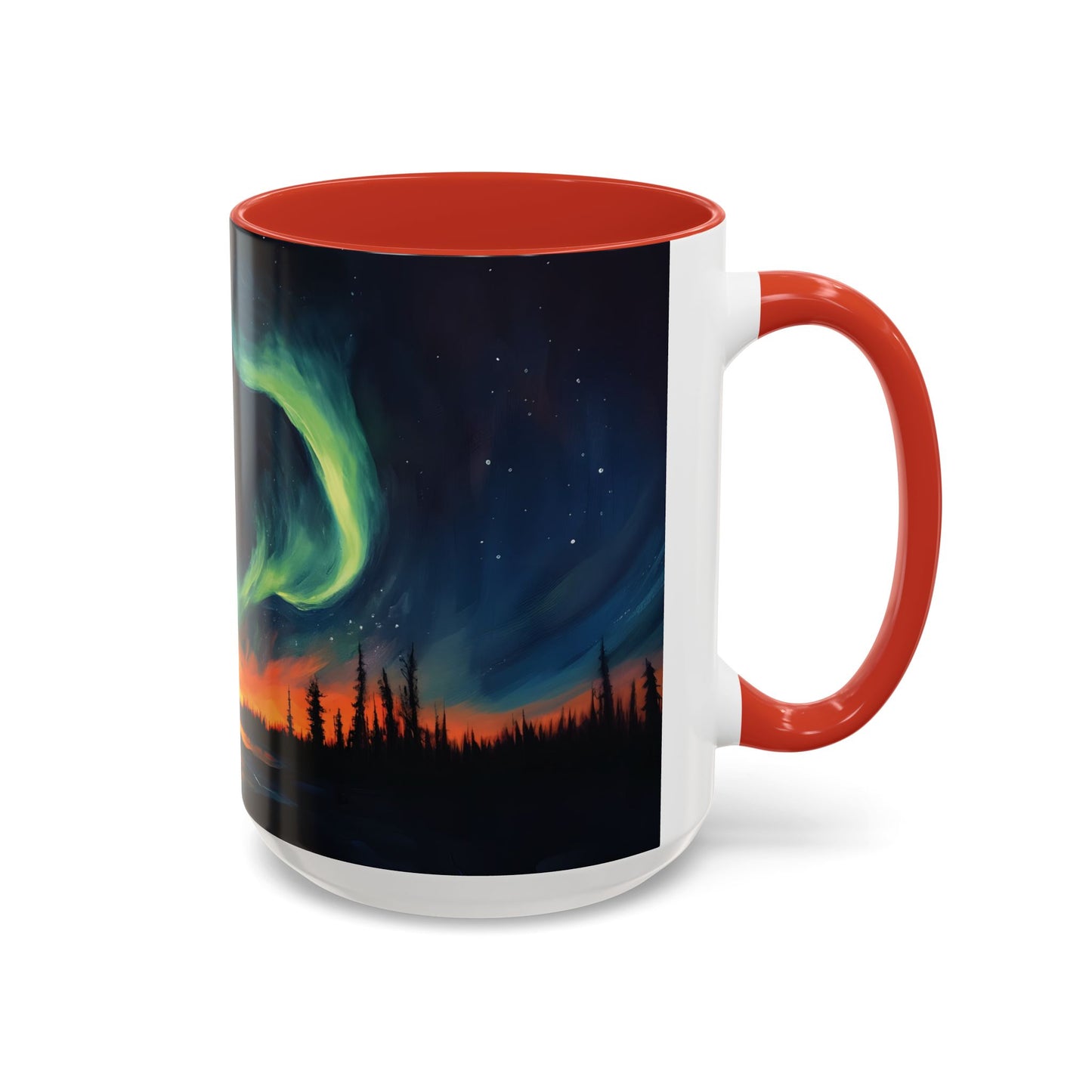 Aurora Borealis Accent Mug | Northern Lights Landscape Mug