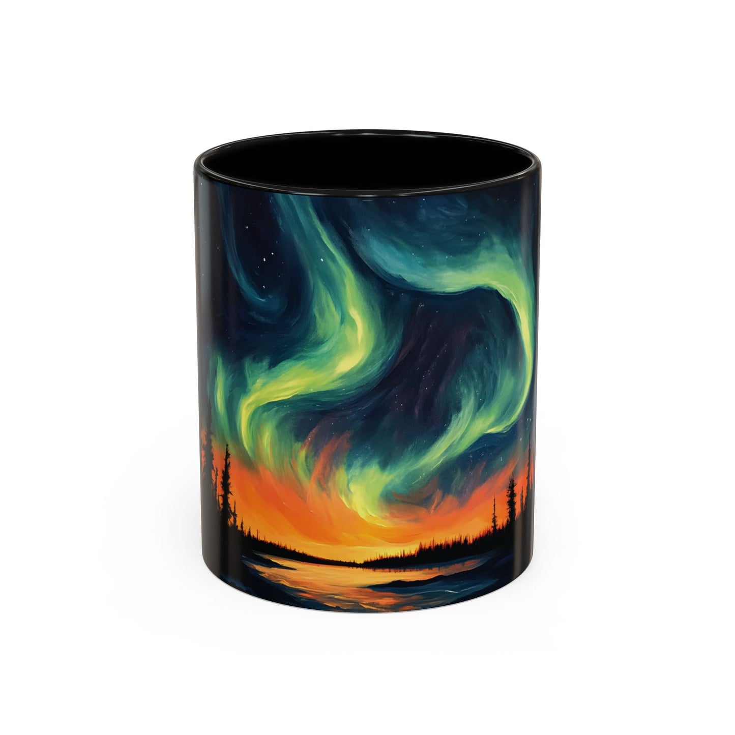 Aurora Borealis Accent Mug | Northern Lights Landscape Mug