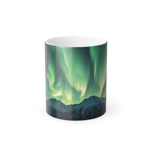 Magical Aurora Borealis Heat-Reactive Mug | Northern Lights Color Morphing Mug | Northern Lights colour changing mug