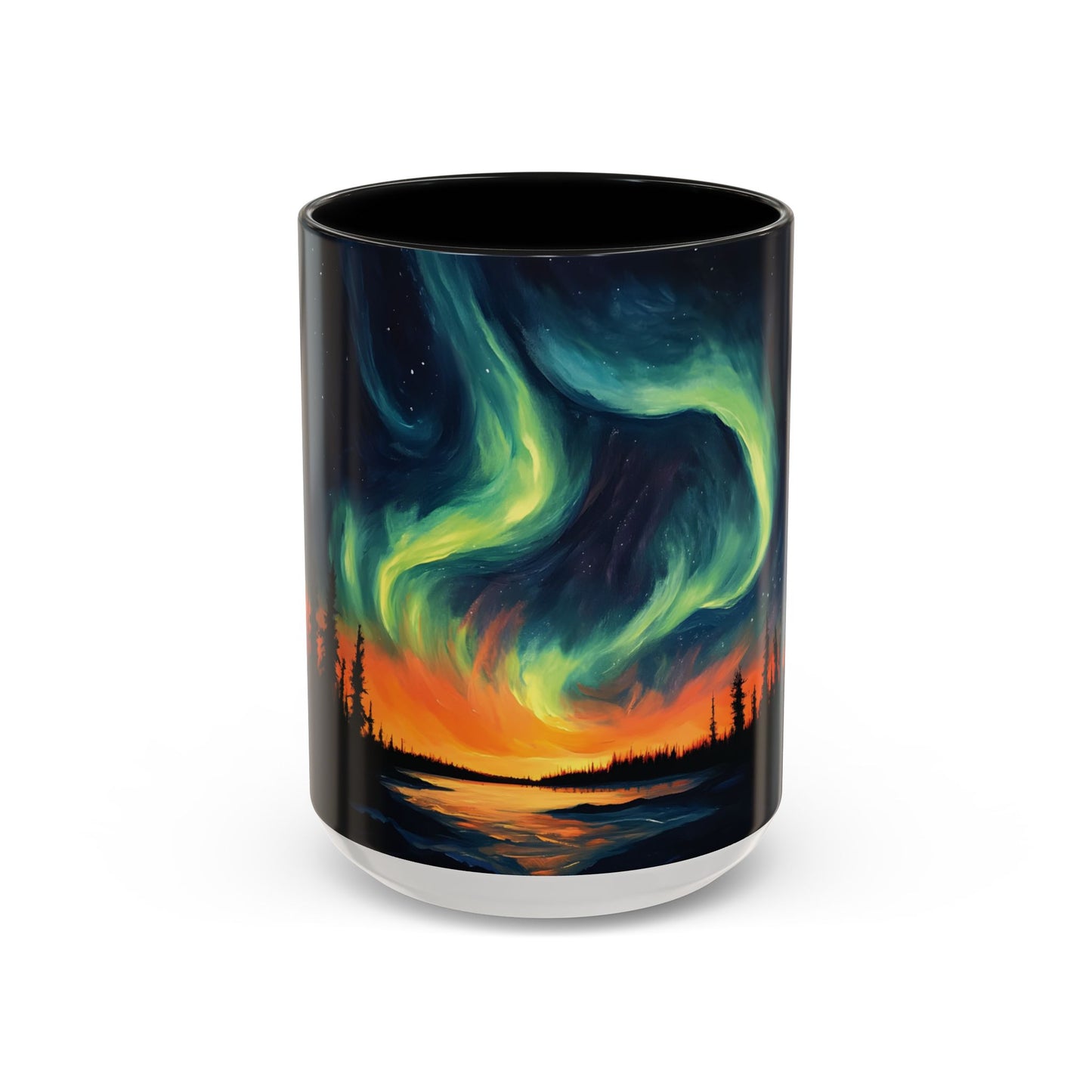 Aurora Borealis Accent Mug | Northern Lights Landscape Mug