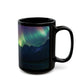 Aurora Borealis Magic: Northern Lights Ceramic Black Mug