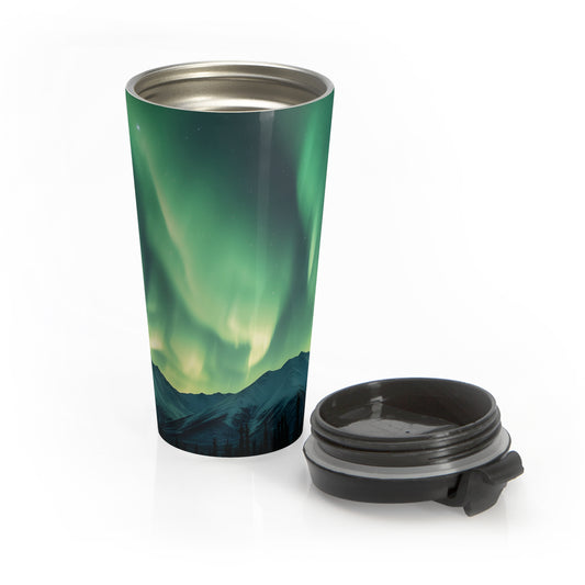 Aurora Borealis Travel Tumbler | 15oz Stainless Steel Insulated Mug