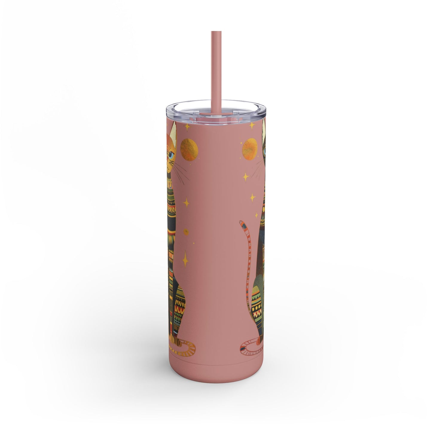 Hot and Cold Drink Tumbler | Artistic Cat Print Tumbler | Travel Coffee Mug | Cat Lover Gift