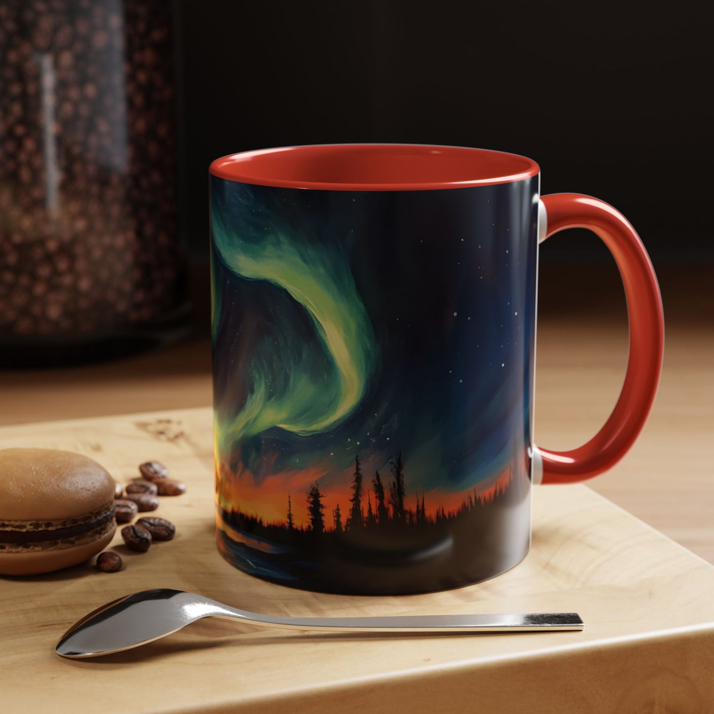 Aurora Borealis Accent Mug | Northern Lights Landscape Mug