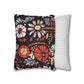 Boho Chic Floral Pillow Cover – Bold Indoor Decor | Spun Polyester Square Pillowcase | Decorative floral pillow