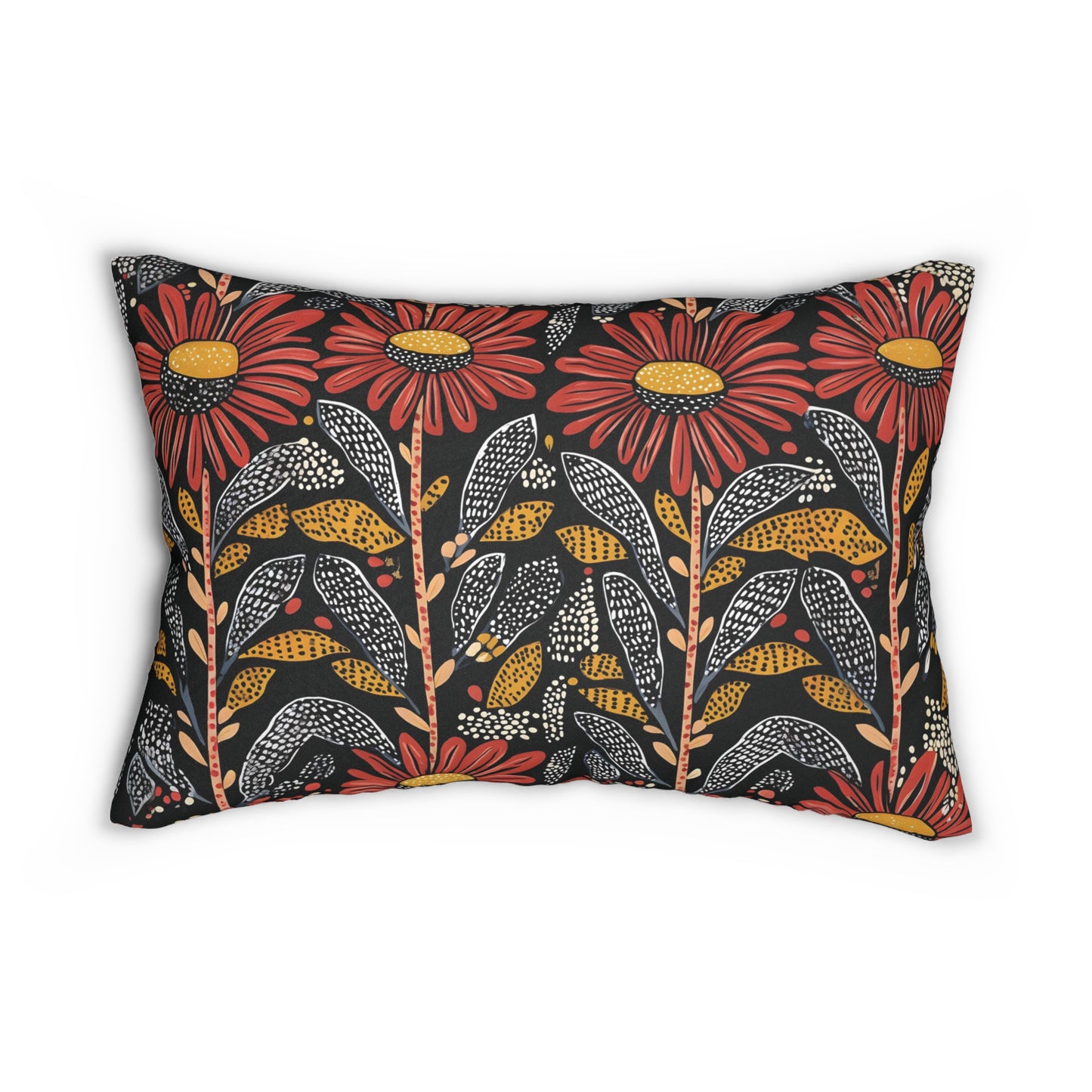 Autumn Floral Lumbar Pillow – Add Warmth and Comfort to Your Space | Spun Polyester Lumbar Pillow