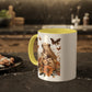 Capybara Family Autumn Mug | Whimsical 11oz Ceramic Coffee Cup with Color Accent