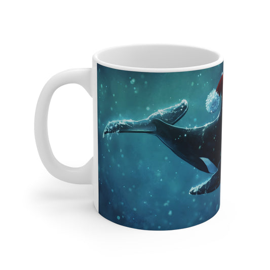 Orca Christmas Mug, Orca Holiday Mug, Killer Whale Mug, Orca Gift Idea, Mug 11oz