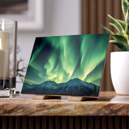 Breathtaking Northern Lights Ceramic Photo Tile | Glossy or Matte Finish Aurora Borealis Ceramic Photo Tile