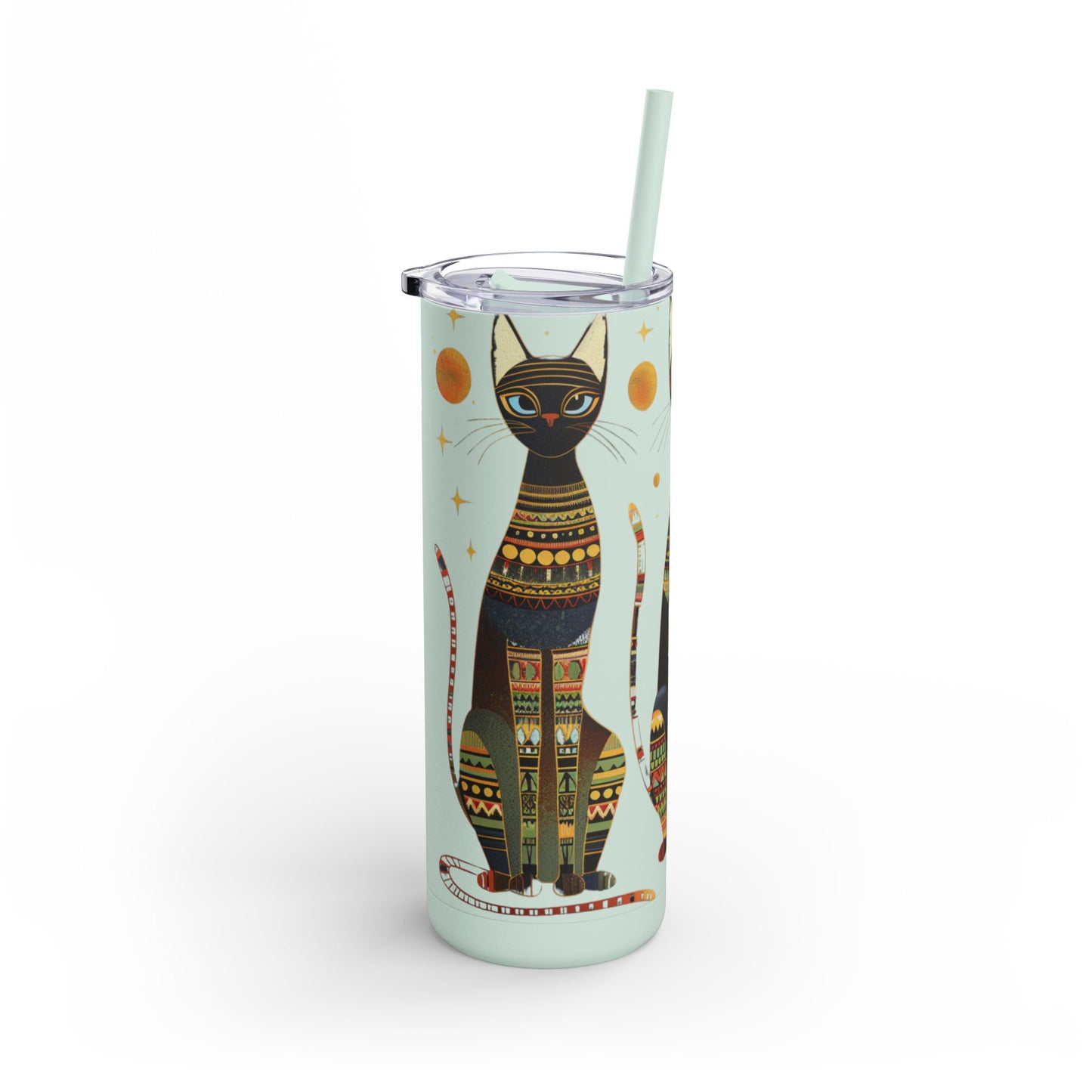 Hot and Cold Drink Tumbler | Artistic Cat Print Tumbler | Travel Coffee Mug | Cat Lover Gift