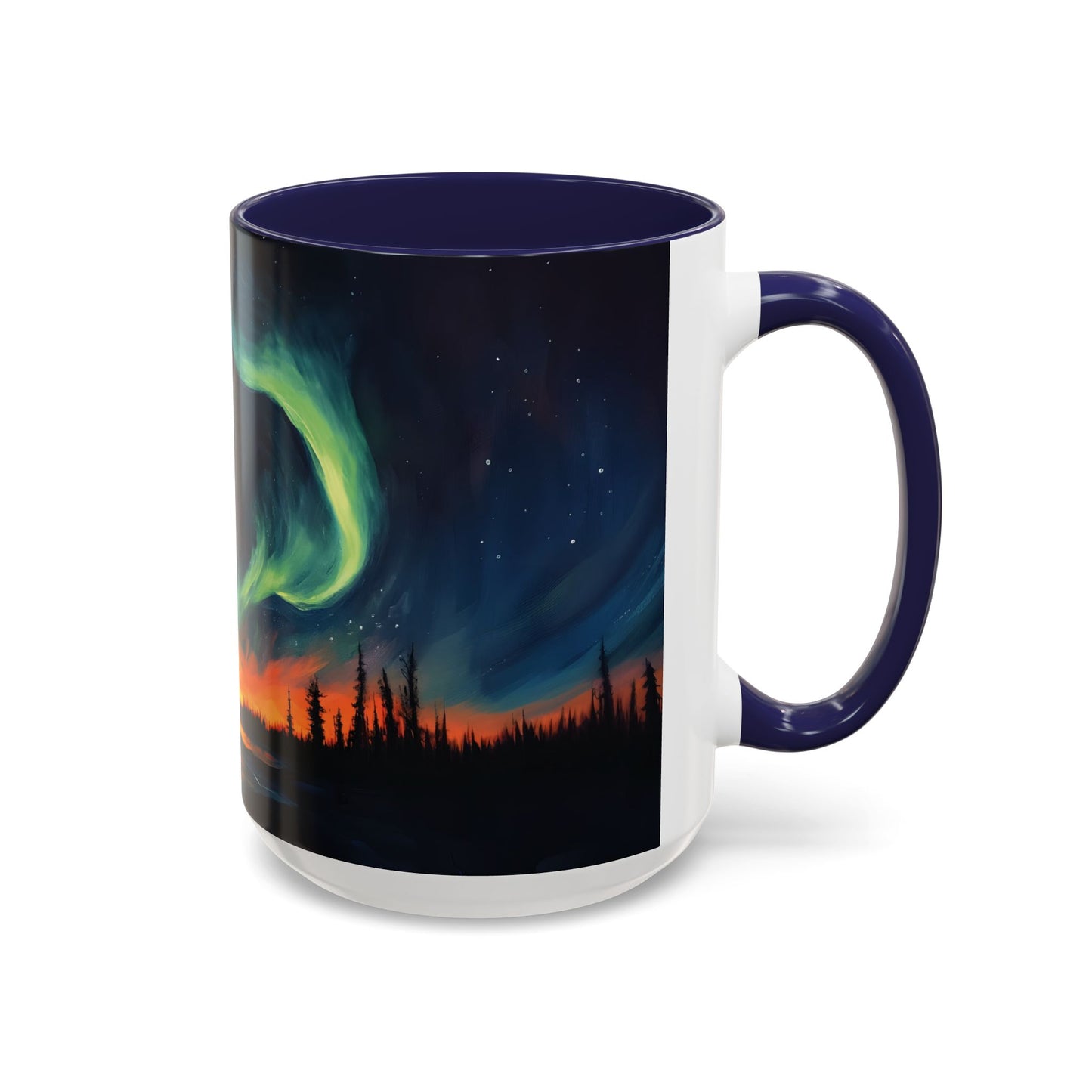 Aurora Borealis Accent Mug | Northern Lights Landscape Mug