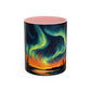 Aurora Borealis Accent Mug | Northern Lights Landscape Mug