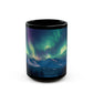 Enchanting Aurora Borealis Black Ceramic Mug | Northern Lights Mug