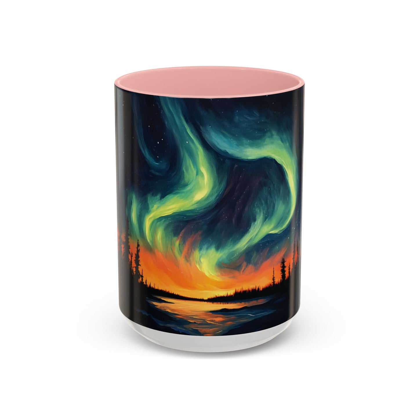 Aurora Borealis Accent Mug | Northern Lights Landscape Mug