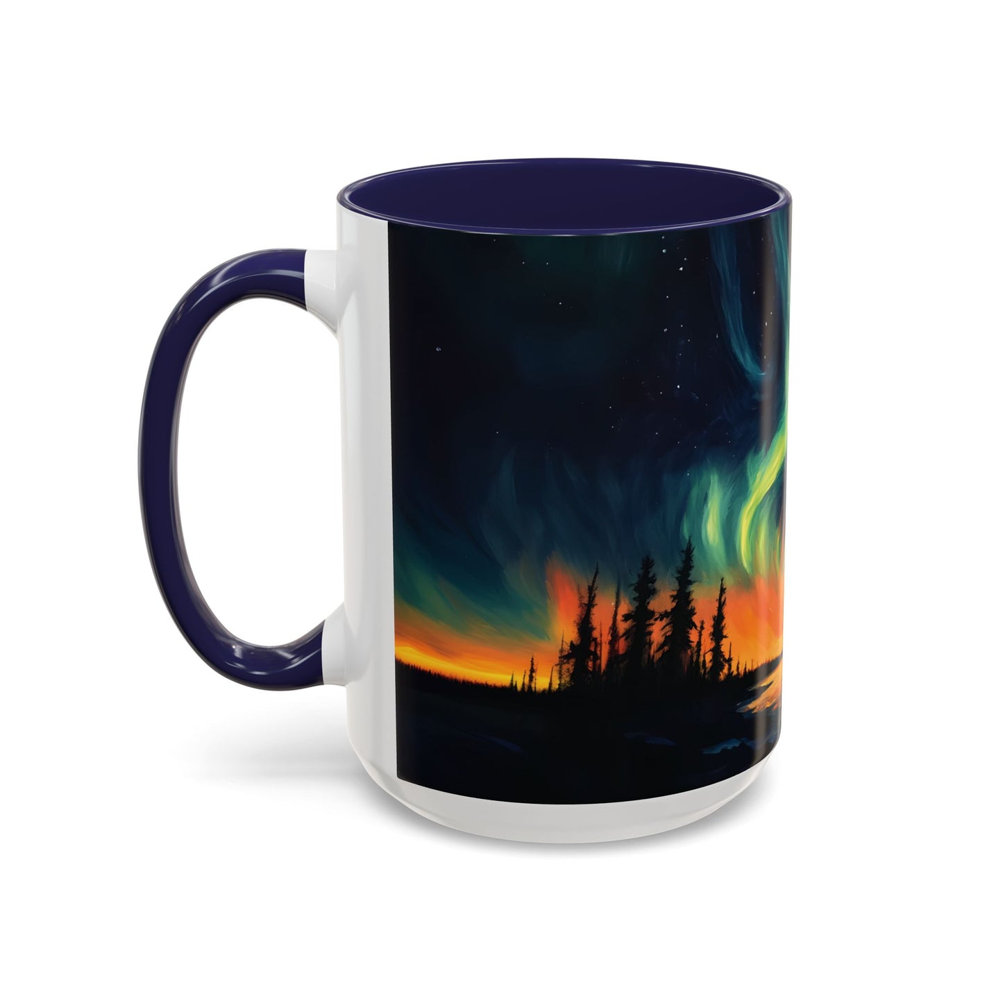 Aurora Borealis Accent Mug | Northern Lights Landscape Mug