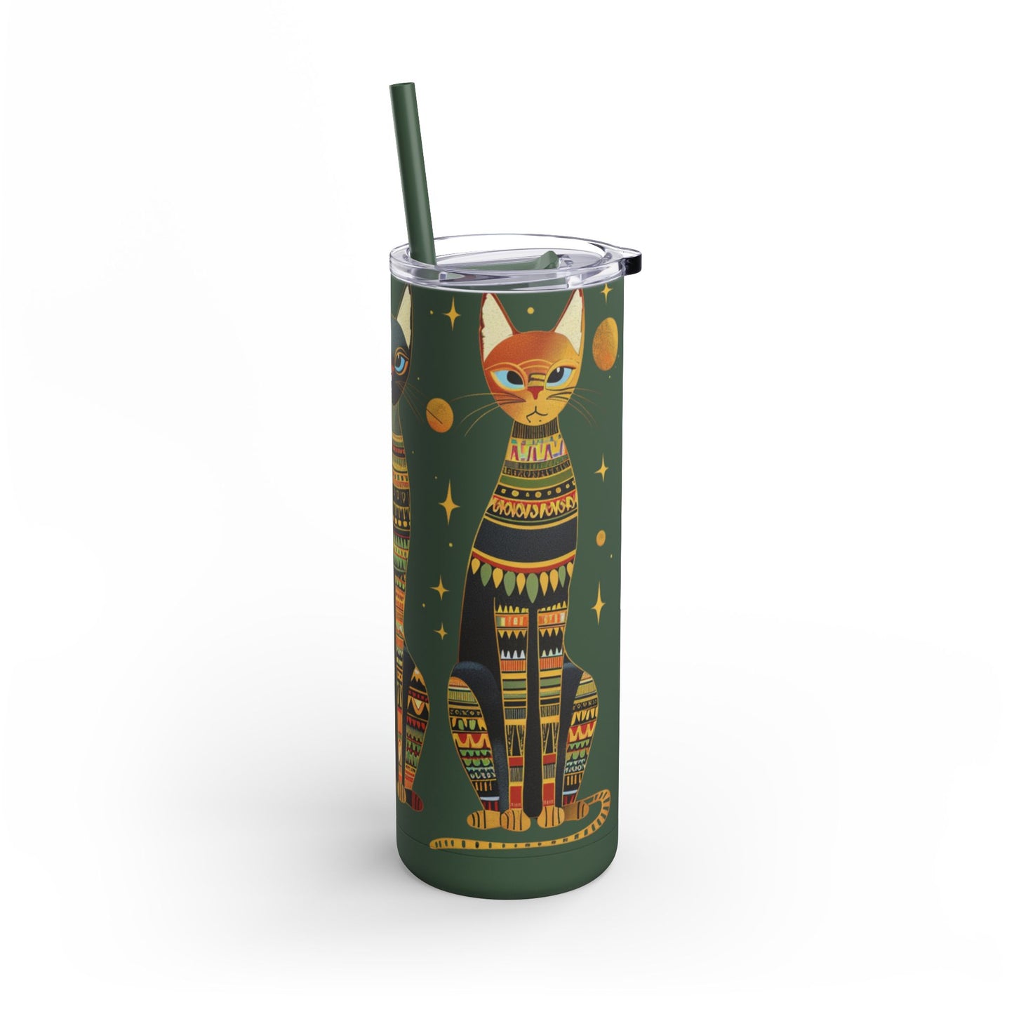 Hot and Cold Drink Tumbler | Artistic Cat Print Tumbler | Travel Coffee Mug | Cat Lover Gift