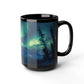 Enchanting Aurora Borealis Black Ceramic Mug | Northern Lights Mug