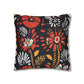 Boho Chic Floral Pillow Cover – Bold Indoor Decor | Spun Polyester Square Pillowcase | Decorative floral pillow