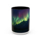 Illuminate Your Mornings: Northern Lights Accented Ceramic Mug 11, 15oz