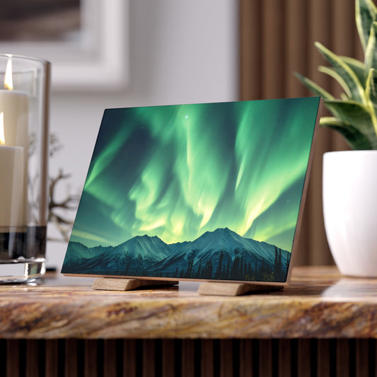 Breathtaking Northern Lights Ceramic Photo Tile | Glossy or Matte Finish Aurora Borealis Ceramic Photo Tile