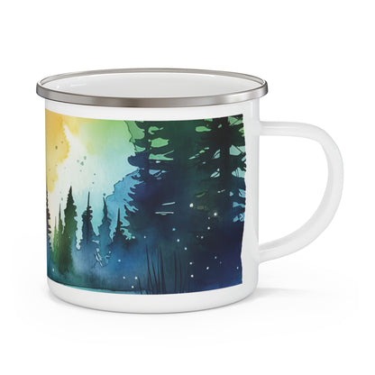 Enamel Camping Mug | Outdoor Adventure Mug | Nature Art Mug | Campers Gift | Camping Accessories