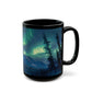 Enchanting Aurora Borealis Black Ceramic Mug | Northern Lights Mug