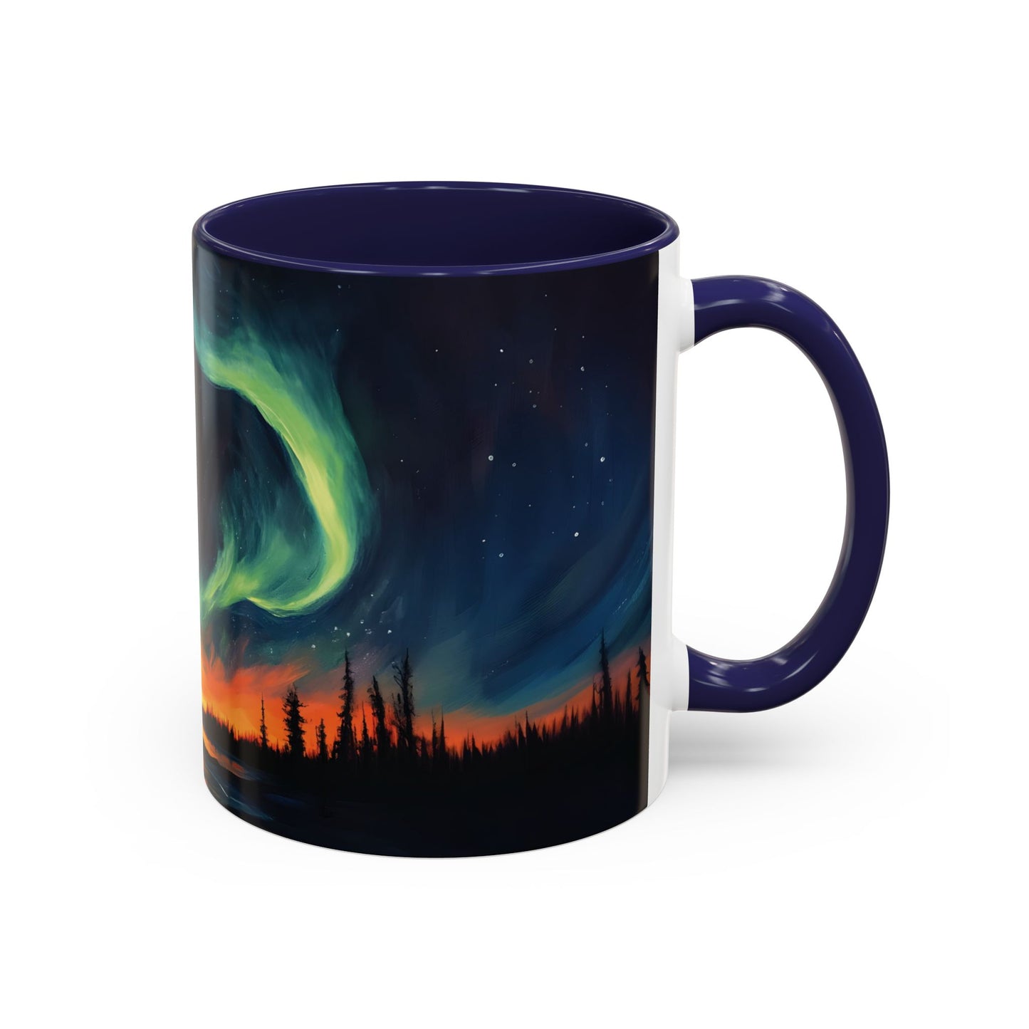 Aurora Borealis Accent Mug | Northern Lights Landscape Mug