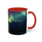 Illuminate Your Mornings: Northern Lights Accented Ceramic Mug 11, 15oz