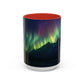 Illuminate Your Mornings: Northern Lights Accented Ceramic Mug 11, 15oz