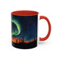 Aurora Borealis Accent Mug | Northern Lights Landscape Mug