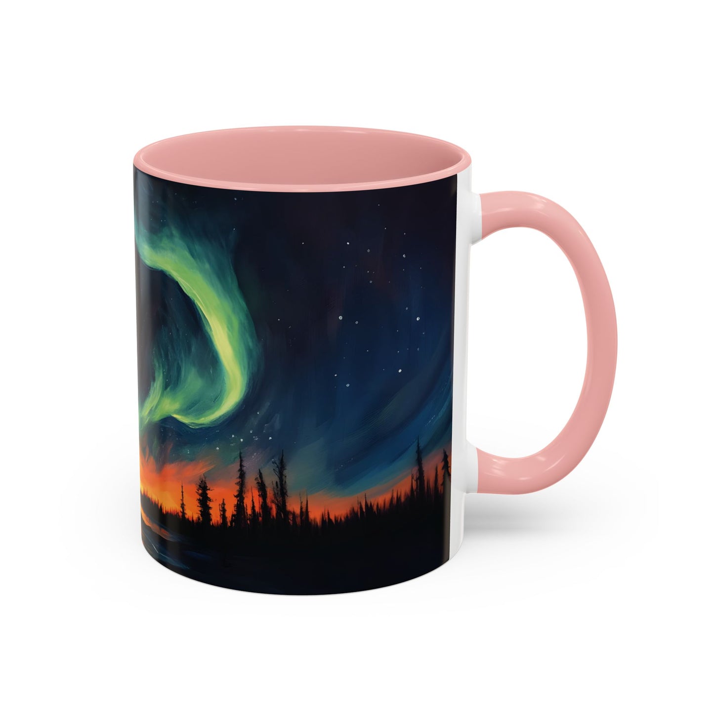 Aurora Borealis Accent Mug | Northern Lights Landscape Mug